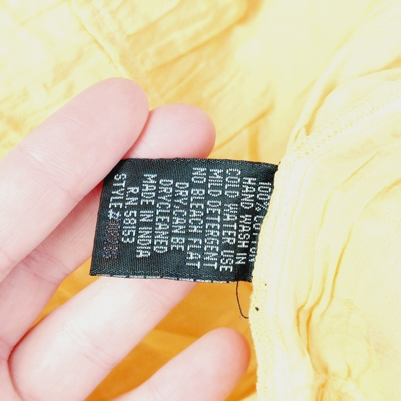 New Chaudry V-Neck Sleeveless Midi Yellow Cotton Dress P2378 - Picture 7 of 8